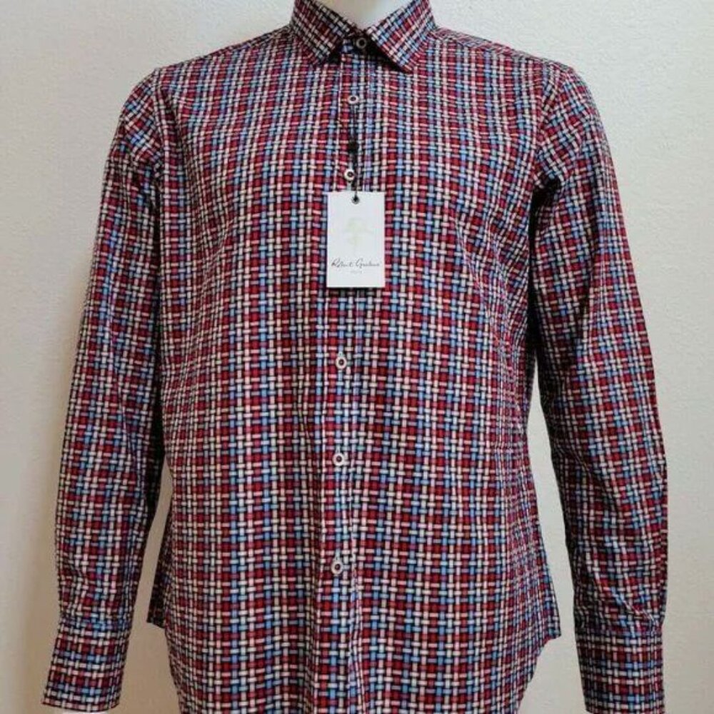 Robert Graham Buntside Mens Dress Shirt 100% Cotton Sizes M XL NWT MSRP $198.00